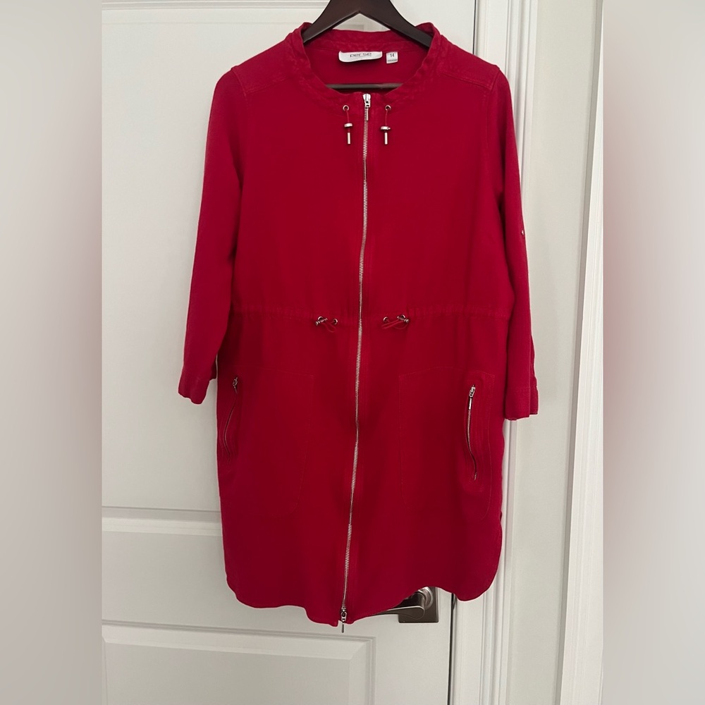 PER SE by Carlisle women’s shirt dress Sz. 14 red linen blend